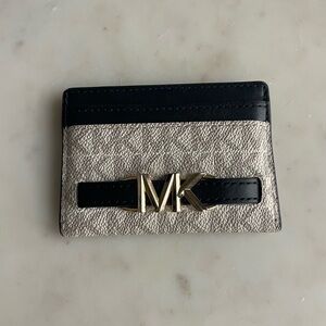 Michael Kors Black and Tan Card Holder